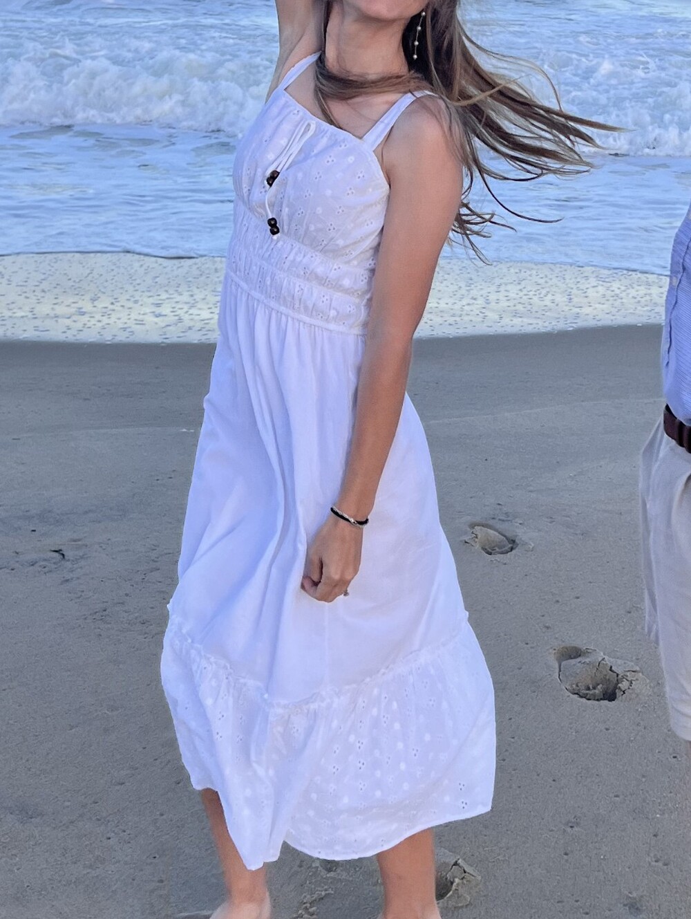 White Sundress - Sleeveless Eyelet Maxi